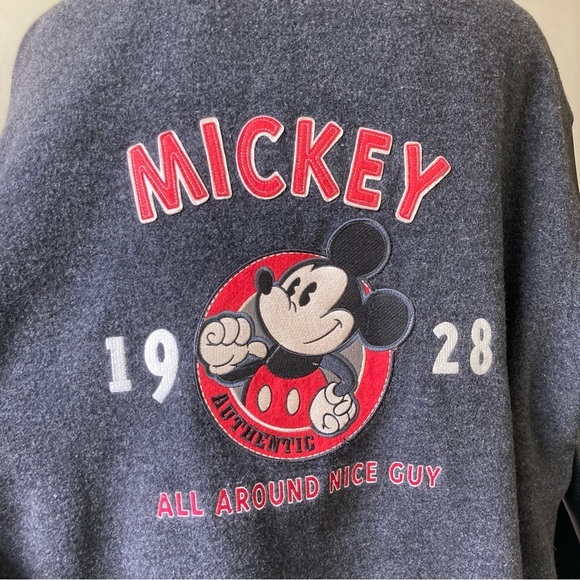 Disney | Vintage Mickey Mouse Wool Blend Letterman Bomber Jacket - Picture 9 of 12
